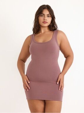 Organic Basics Tank Mini Dress in Mauve Pink NWT